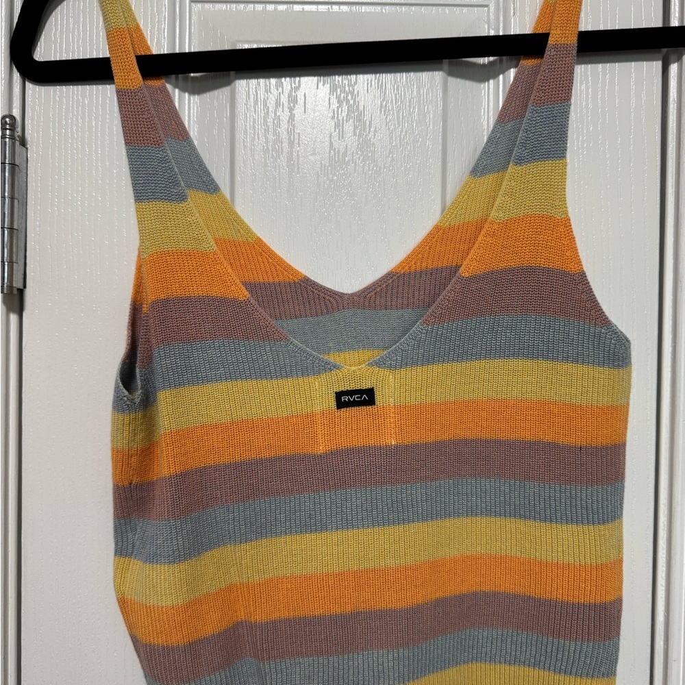RVCA Multicolor Striped Crop Top